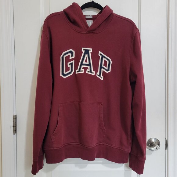 GAP Vintage Soft Gap Arch Logo Hoodie Shiraz Wine Red L - Picture 1 of 10